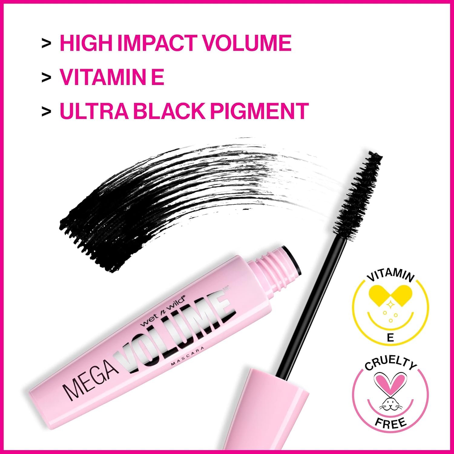 wet n wild Mascara Mega Volume - Volumizing, Waterproof, Smudge-Resistant, Cruelty-Free, Gluten-Free, Sulfate-Free & Vegan - Very Black - Image 7