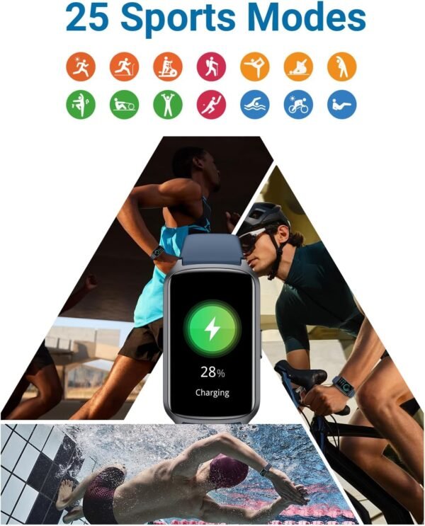 Health Fitness Tracker with 24/7 Heart Rate, Blood Oxygen, Blood Pressure, Sleep Tracker, 5ATM Waterproof Activity Trackers with Step Tracker, Pedometer (S & L Bands Included) - Image 4