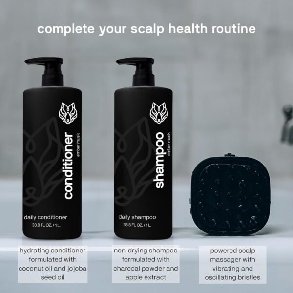 Black Wolf Everyday Men’s Shampoo & Conditioner Set, 12 Fl Oz - Charcoal Powder Cleanses Scalp and Fights Dirty & Greasy Hair - Thick & Rich Lather Daily Shampoo and Conditioner - For All Hair Types - Image 8