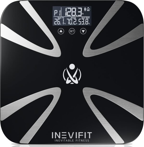 INEVIFIT Body Fat Scale, Highly Accurate Digital Bathroom Body Composition Analyzer, Measures Weight, Body Fat, Water, Muscle, BMI, Visceral levels & Bone Mass for 10 Users. includes Batteries. - Image 2