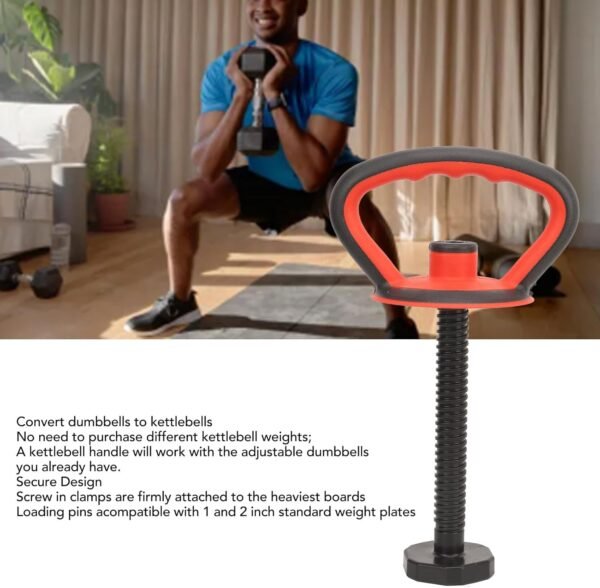 Adjustable Kettlebell Handle, Plate Kettlebell Grip Loadable Ergonomic Weight Strength Training Weightlifting Accessories for Home Gym Set - Image 5