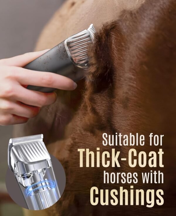 oneisall Horse Clippers,Low Noise Horse Trimmer Shaver Kit for Matted Long Hair,2 Speed Cordless Grooming Clippers for Horse - Image 3