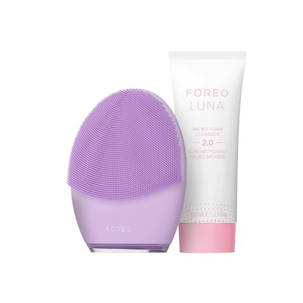FOREO Deep & Gentle LUNA 4 Sensitive Bundle - Facial Cleansing Brush for Sensitive Skin + LUNA Micro-Foam Face Cleanser 2.0, 3.4 oz - Deep Cleansing and Firming Silicone Face Massager Beauty Set - Image 2