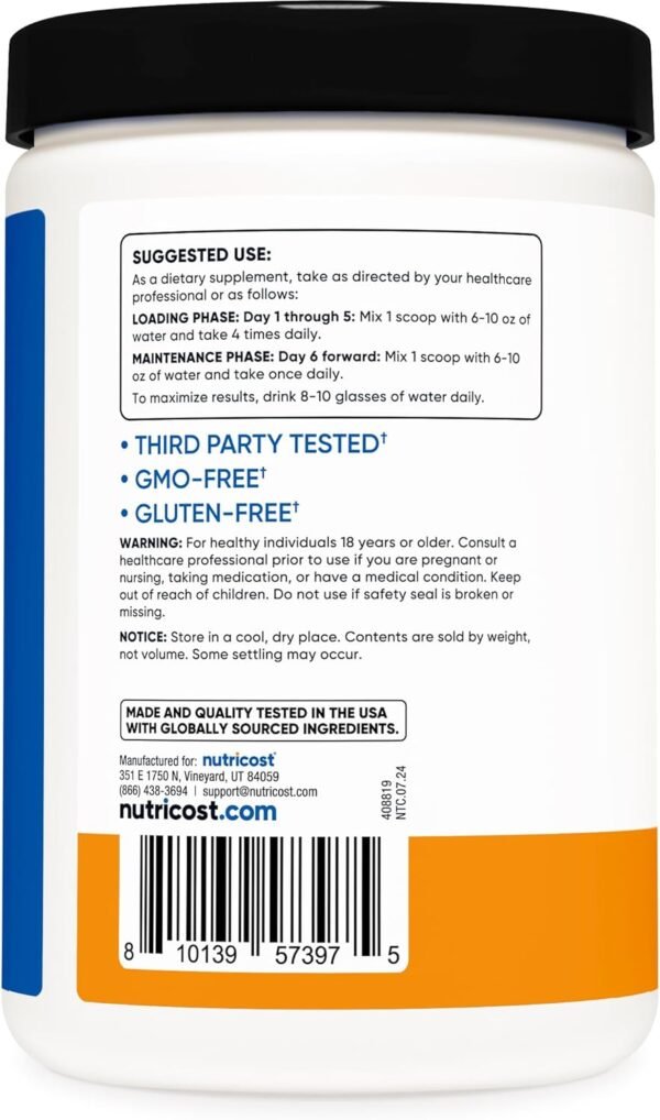 Nutricost Creatine Monohydrate Powder (Mandarin Orange, 500 Gram) - Micronized Creatine Supplement - Vegan, Non-GMO, Gluten Free - Image 5