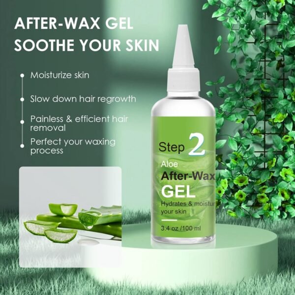 After Waxing Skin Care Kit, Almond Oil For Remove Wax Residue, Post Wax Cooling Aloe Vera Gel For Calm and Soothing Skin, 2 Bottles Hair Removal Waxing Nursing Kit for Women 3.9oz/100ml - Image 4