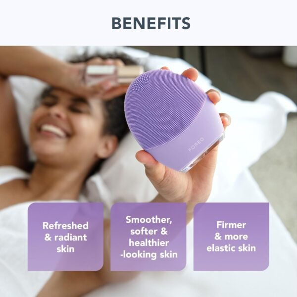 FOREO Deep & Gentle LUNA 4 Sensitive Bundle - Facial Cleansing Brush for Sensitive Skin + LUNA Micro-Foam Face Cleanser 2.0, 3.4 oz - Deep Cleansing and Firming Silicone Face Massager Beauty Set - Image 6