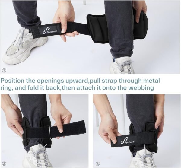 Sportneer Adjustable Ankle Wrist Weights for Men Women Kids, Adjustable Leg & Cuff Weight Straps for Fitness, Walking, Running, Aerobics, Yoga, Gym | 2 lbs for Each Ankle, 1 Pair Total Weight 4 lbs - Image 9