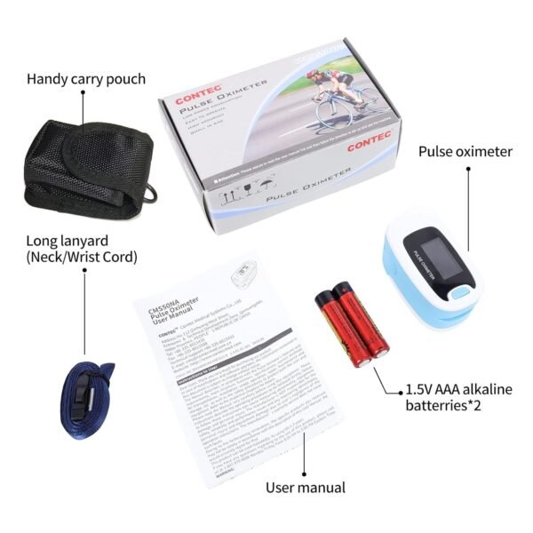 CONTEC CMS50NA Pulse Oximeter SpO2 and PR Value Waveform Blood Oxygen Neck/Wrist Corda - Image 6