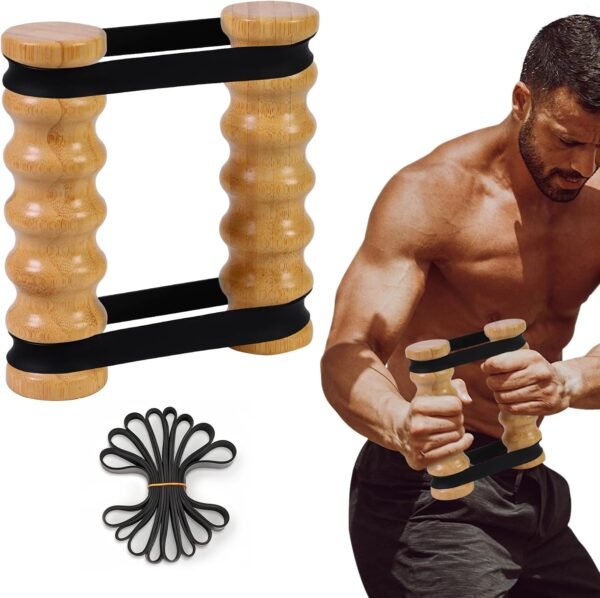 Rip Stick Upper Body Workout Equipment, 8PCS Adjustable Resistance Bands with Wooden Handles, Training Home Gym，Portable Exercise Equipment - Image 2