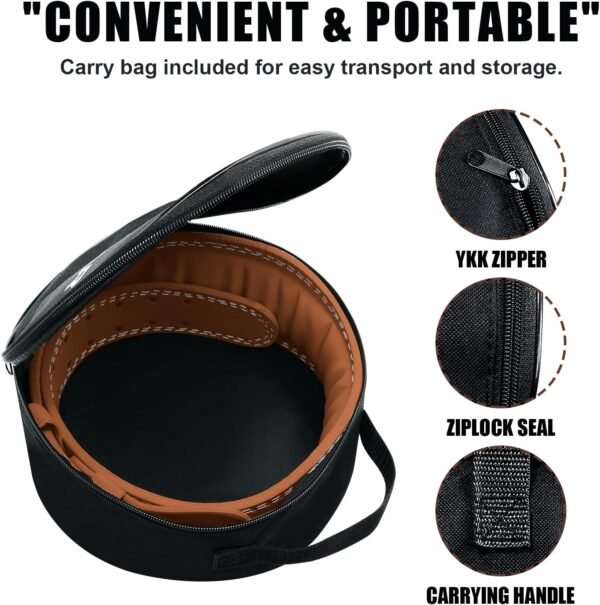 Leather Weight Lifting Belt, Weightlifting Belt for Men & Women, 4'' Wide Padded Lumbar Back Support, 10 Adjustable Holes, Gym Fitness Belt, Squat Belt, Deadlift Belt, BREWIDAR Workout Belt for Powerlifting with Carry Bag - Image 7