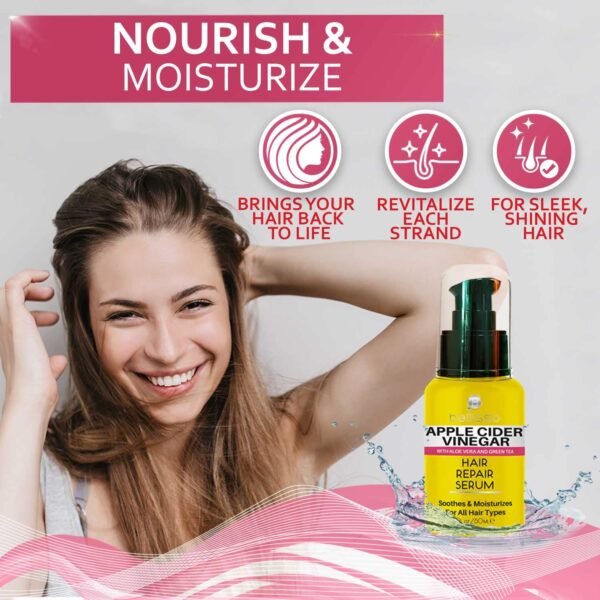 Apple Cider Vinegar Hair Serum Oil - Anti Frizz Styling Product to Stop Flaky and Itchy Scalp - Repair Treatment for Dry and Damaged Hair - Intense Moisturizer for Women and Men – For All Hair Types - Image 7