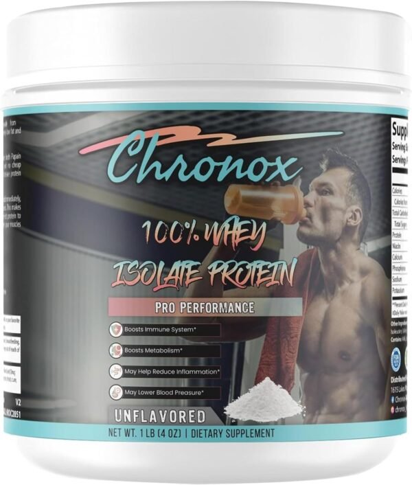 Chronox 100% Whey Protein Powder - Unflavored Whey Protein Powder for Muscle Gain - Whey Protein Isolate Powder for Pre and Post - Workout Protein Whey Isolate Dietary Supplement - (1 LB) - Image 2