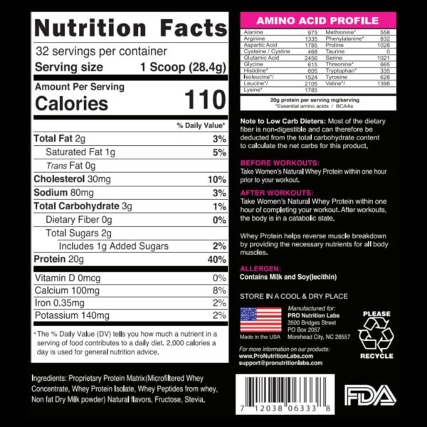 Whey Protein Powder for Women Vanilla Powder - Low Carb Gluten-Free Grass-Fed rBGH-Free Protein - Supports Weight Loss - Natural Stevia Sweetened Protein Shake, 20g Protein (Creamy Vanilla, 2lb) - Image 8