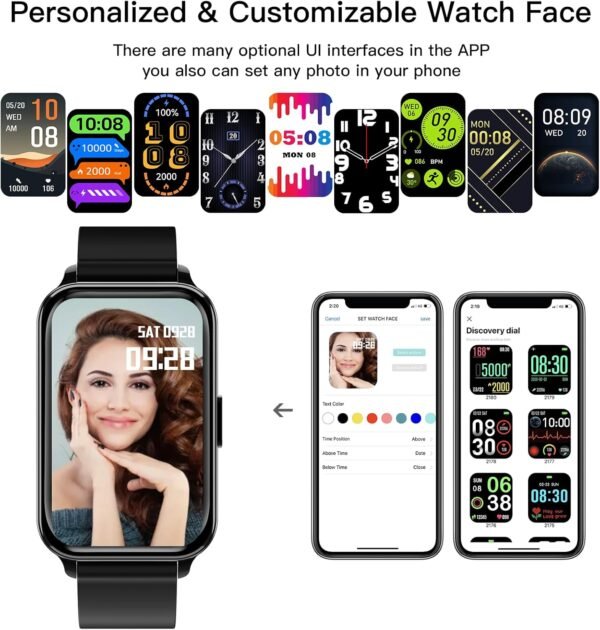Fitness Tracker Smart Watch Make/Answer Calls for Women Men with Heart Rate Blood Oxygen Sleep Monitor Sports Modes Step Calorie Counter IP68 Waterproof for Android Phones and iPhone - Image 8