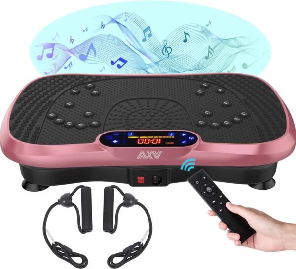AXV Vibration Plate Fitness Platform Exercise Machine Vibrating Lymphatic Drainage Shaking Full Body Shaker Workout Vibrate Stand Shake Board Sport Gym for Weight Loss Fat Burner for Women Men - Image 2