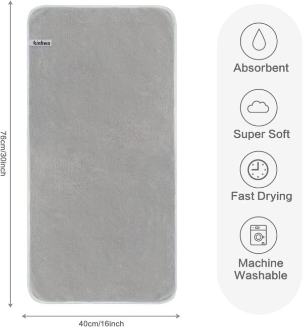 KinHwa Bathroom Hand Towels Absorbent Gym Towels Luxury Soft Face Towel Lightweight Microfiber Wash Towels Ideal for Hair Spa and Sports Light-Gray 4 Pack - Image 3