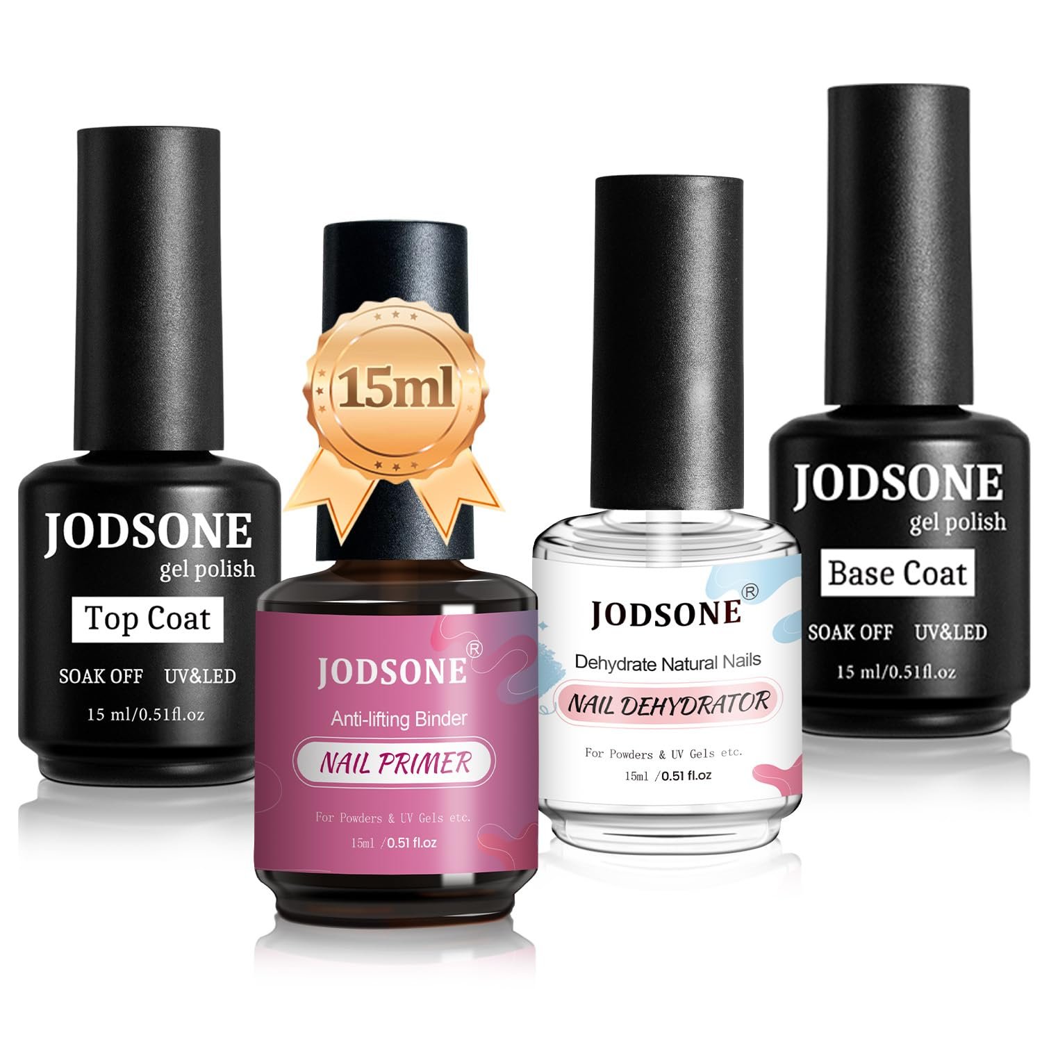 JODSONE 15ML Nail Primer Base Coat Top Coat Glossy Quick Drying Durable DIY Nail Art Design Long Lasting Gift - Image 2