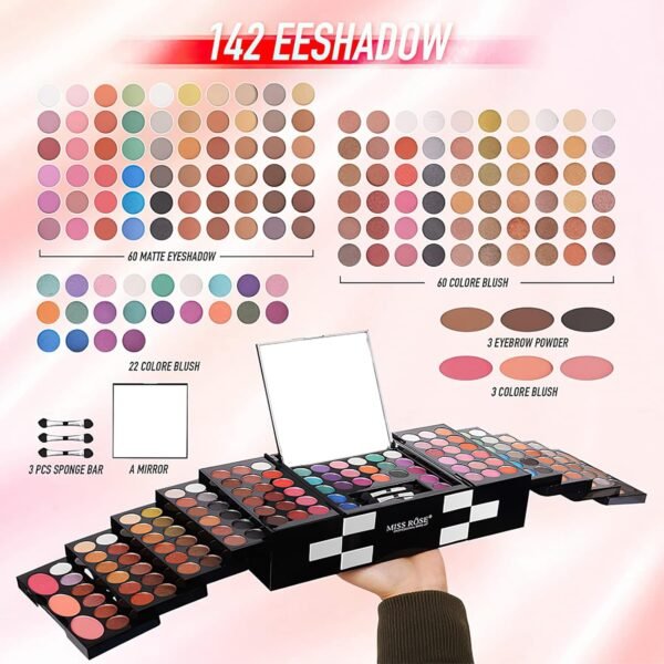 Eyeshadow Palette Cosmetics,Contour Palette Maquillaje Para Mujer,makeup Kit for Women Full Kit,With 142 Color Eyeshadow 3 Color Blush 3 Color Eyebrow Powder… - Image 8