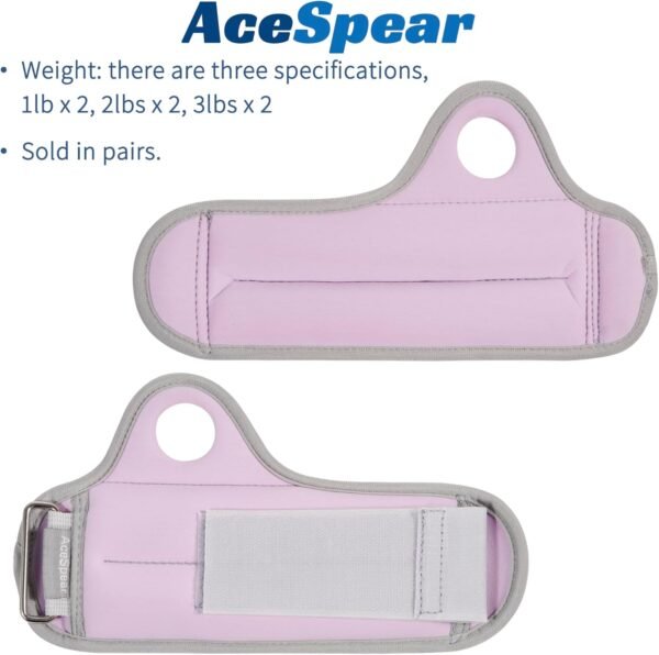 AceSpear Wrist Weights with Thumb Loops Lock, Set of 2, 2x1lb, 2x2lbs, 2x3lbs, Purple Blue Weighted Gloves for Men Women Hand Weights for Running Walking - Image 3