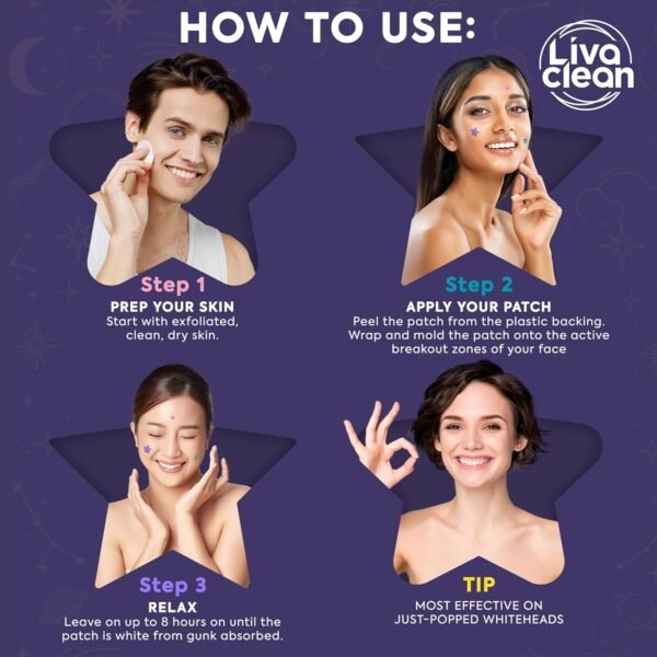 LivaClean Star Pimple Patches for Face w/Hydrocolloid, Salicylic Acid & Tea Tree, 240 Patches, Hydrocolloid Acne Patch, Cute Star Pimple Patch for Healing Stickers Zit Superstar - Image 4