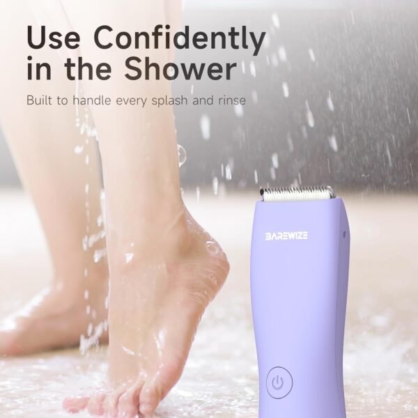 Bikini Trimmer for Women, Legs & Pubic Hair Trimmer for Women | Waterproof, Type-C Rechargeable, LED Light, Replaceable Blade, Electric Razors for Women, Womens Body Shaver (Lilac Purple) - Image 5