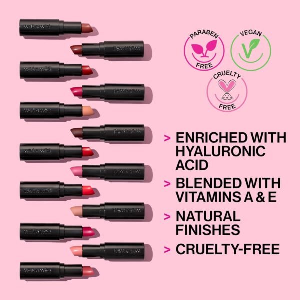wet n wild Mega Last Matte Lip Color, Semi Matte Hyaluronic Acid Infused, Long Lasting Full Coverage for a Nourishing Pout, Cruelty-Free & Vegan - Bare it All - Image 9
