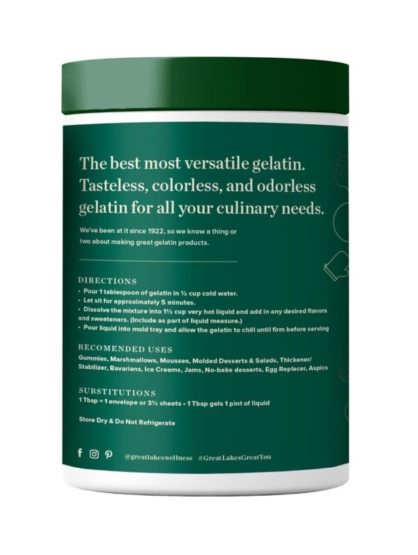 Great Lakes Wellness Collagen Peptides Powder for Skin, Hair, Nails, Joints & Digestion - Unflavored - Quick Dissolve Hydrolyzed, Non-GMO, Keto, Kosher - 16 oz - 2 Pack - Packaging May Vary - Image 7