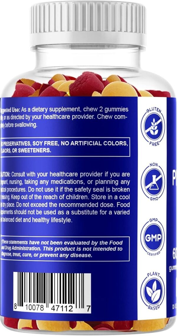 Vitamatic Probiotic Sugar Free Gummies for Men and Women 5 Billion CFUs - Digestive, Immune & Gut Health - Gluten Free - Image 6