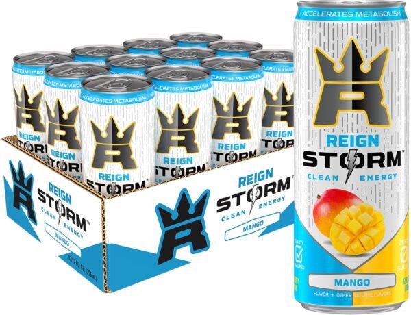 REIGN Storm, Mango, Fitness & Wellness Energy Drink, 12 Fl Oz (Pack of 12) - Image 2