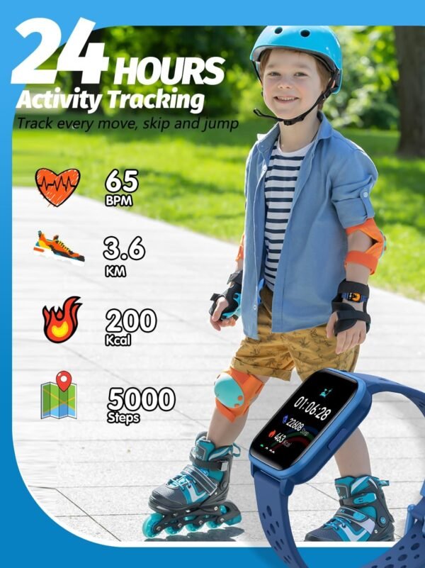Kids Smart Watch Girls Boys, Smart Watch for Kids Smart Watch Gifts for 4-16 Years Old with Sleep Mode 19 Sports Mode Pedometer Birthday Gift for Boys Girls - Image 5