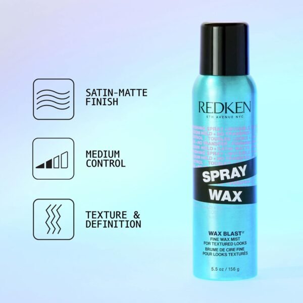 Redken Spray Wax Invisible Texture Mist | High Impact Finishing Spray-Wax | Adds Volumizing Body, Dimension & Tames Flyaways | Medium Control |For All Hair Types - Image 3