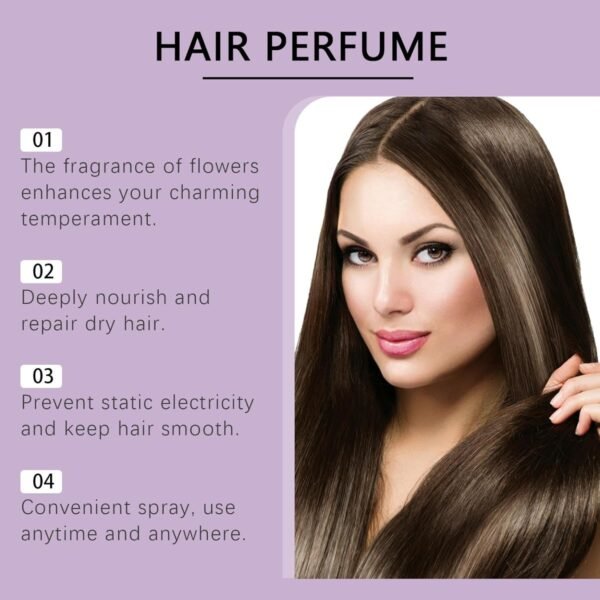 Hair Perfume, Pheromone Perfume for Women, Hair Essential Oils Perfume, Nourishing and Hydrating Hair Shine Spray, Attractive & Long-lasting Sweet Scent (1.69 Fl.oz) - Image 7