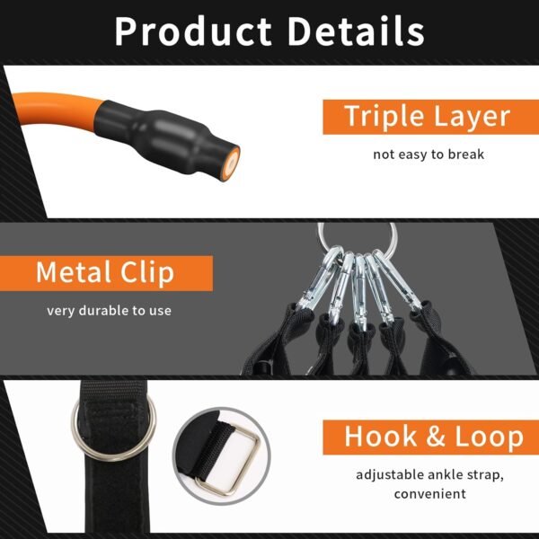 Resistance Bands with Handles, Single Resistance Bands, Exercise Bands with Handles, for Resistance Training, Physical Therapy, Home Workouts, Fitness, Pilates - Image 5