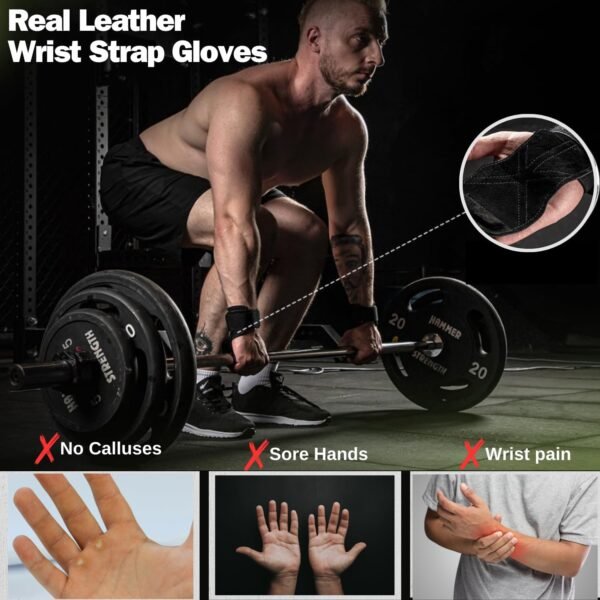 2-in-1 Weight Lifting Belt with Gloves - Self-Locking Weightlifting & Dip Set Belt with Rope & Gloves - Multi-Functional Belt for Lifting, Squats, Dips - Image 6