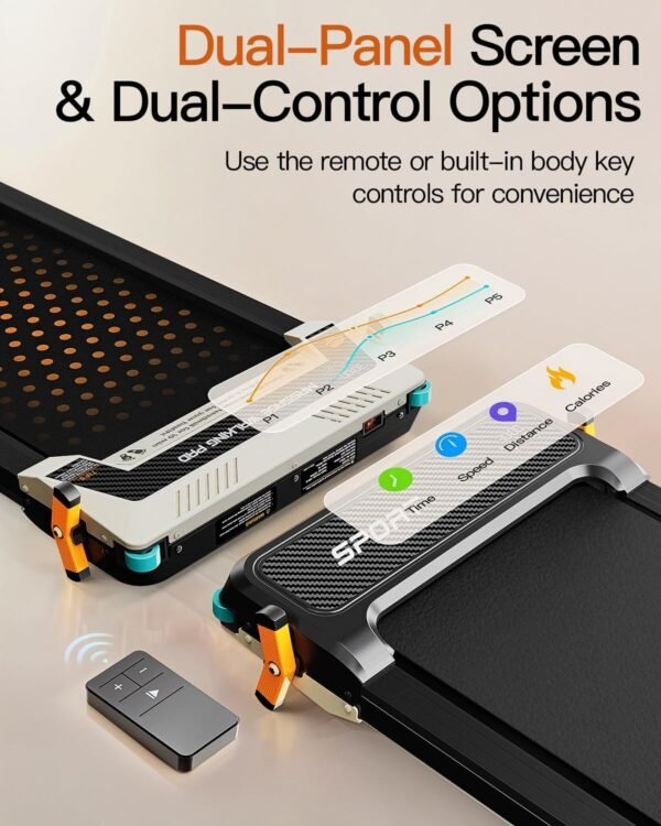 Versatile Walking Pad Treadmill with Incline - Dual-Sided Under Desk Treadmill with Foot Massage,2 in 1 Walking Treadmill for Home/Office, Portable Compact Treadmill with 330LBS Weight Capacity - Image 7