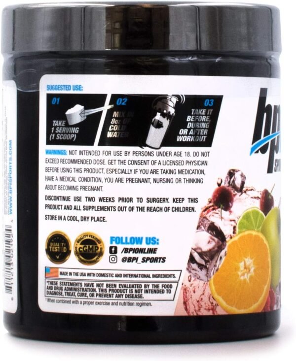 BPI Sports Best Creatine – Creatine Monohydrate, Himalayan Salt – Strength, Pump, Endurance, Muscle Growth, Muscle Definition – No Bloat – Fruit Punch – 50 servings – 10.58 oz. - Image 4