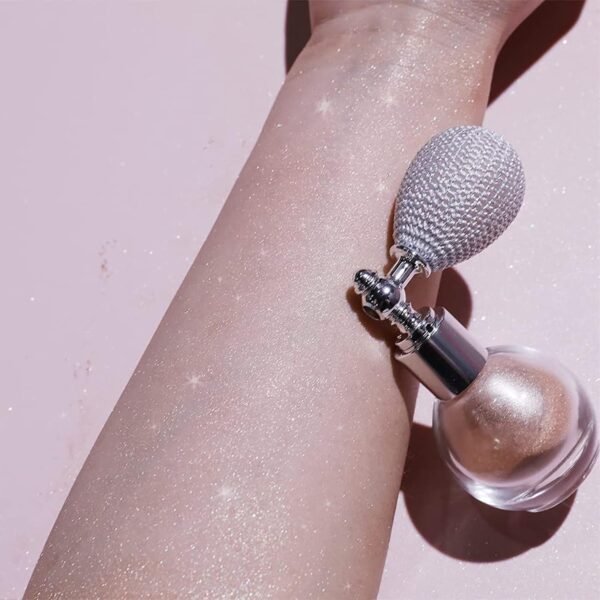 Highlighter Powder Mist Body Glitter Facial High Gloss Spray,Glitter Shimmer Powder Makeup Spray,Face,Hair and Body Glitter Spray (Champagne Gold) - Image 6