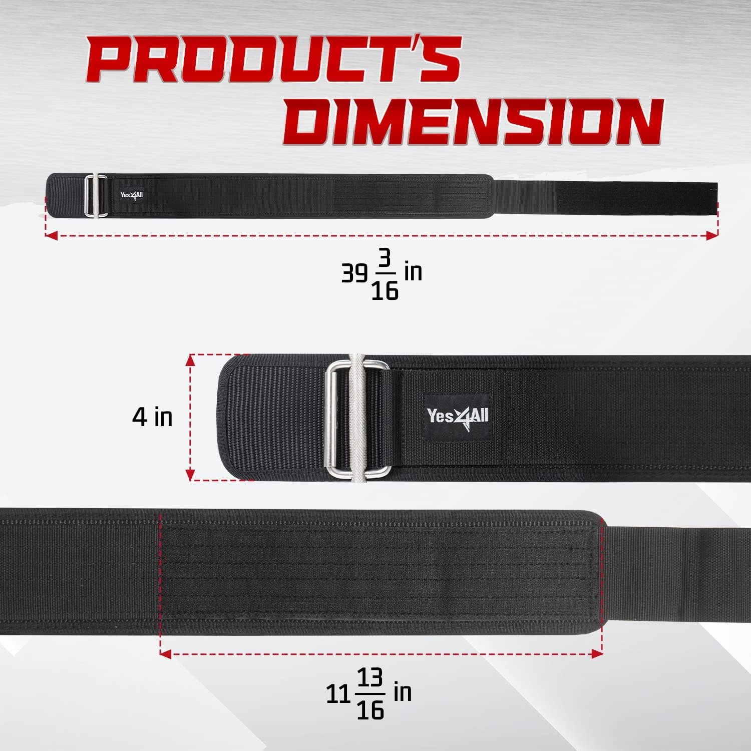 Yes4All 100% Leather Premium Weightlifting Belt/Genuine Leather/ 2in1 Dip Belt With Chain/Self-locking Belt, Robust Alloy Steel Buckle 10mm Thick For Heavy Lifting, Squats, Deadlifts, and More - Image 3