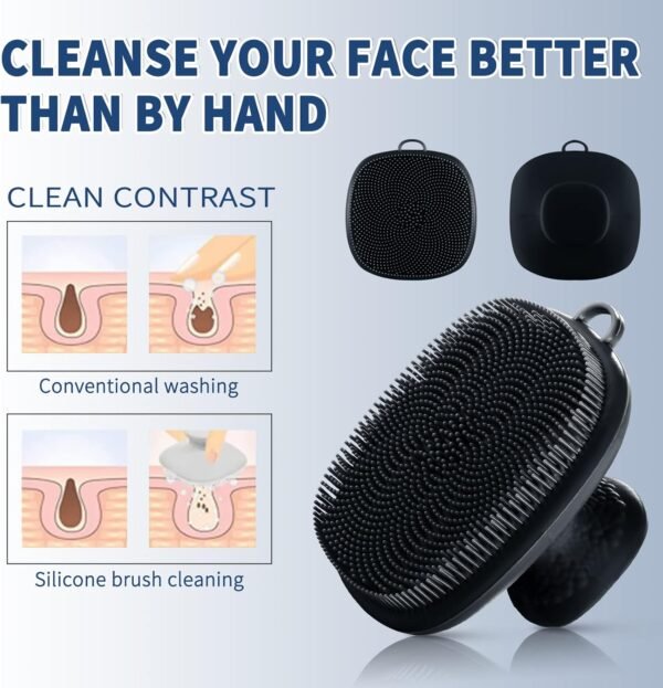 VWMYQ Face Scrubber, Silicone Face Scrubber for Men, Facial Cleansing Brush Silicone Face Wash Brush Manual Waterproof Cleansing Skin Care Face Brushes for Cleansing and Exfoliating - Image 5