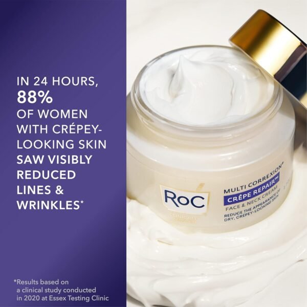 RoC Crepe Repair Anti Aging Daily Face Moisturizer & Neck Firming Cream (1.7 oz) + RoC Retinol Wrinkle Smoothing Capsules (7 CT), Skin Care Routine for Women and Men - Image 5