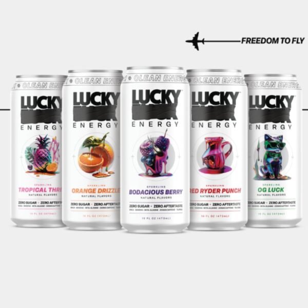 Lucky Energy Sugar Free Energy Drinks 16 Fl Oz Cans (Pack of 10) Healthy Energy Drink Variety Pack with Maca, Ginseng, Taurine, Beta-Alanine, 200mg Caffeine (Packaging may vary). - Image 8