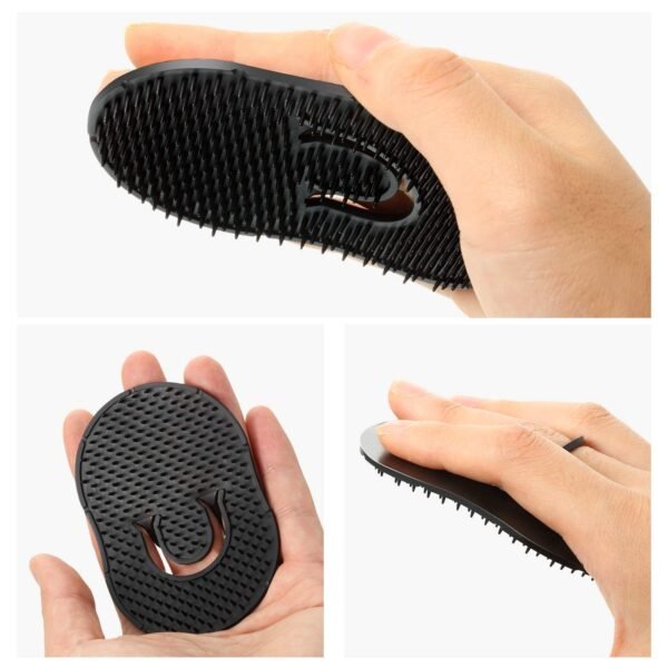 6 Packs Soft Portable Pocket Palm Combs, Shampoo Comb, Massager Hair Brush, Scalp Massager Brush(Black) - Image 4