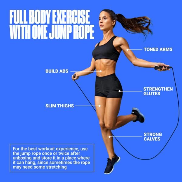 SPORTBIT Adjustable Jump Rope for Fitness - Jumping Rope for Women, Men. Skipping Rope for Workout, Boxing, Exercise. Speed Jump Rope for Adults - Image 8