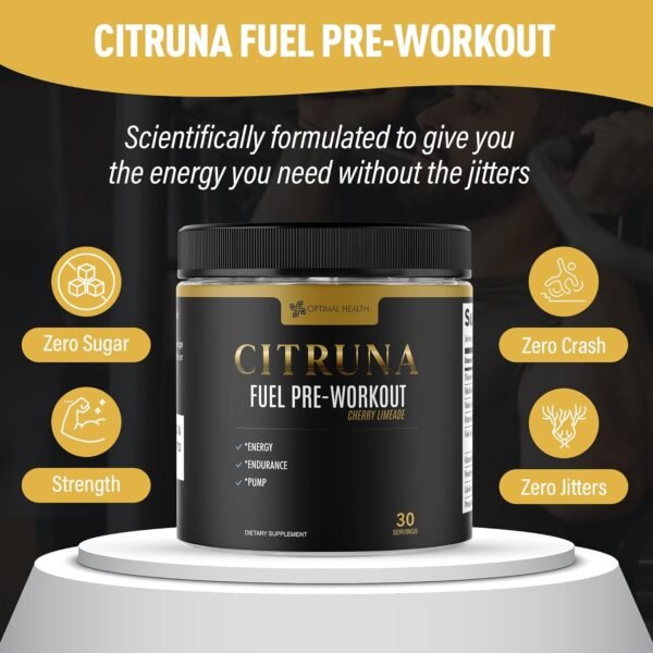 Fuel Pre Workout Mix and Energy Supplement, Zero Sugar Drink with B-Complex Vitamins to Boost Strength, Sharpen Focus, and Increase Endurance - 30 Servings, Cherry Limeade Flavor - Image 2