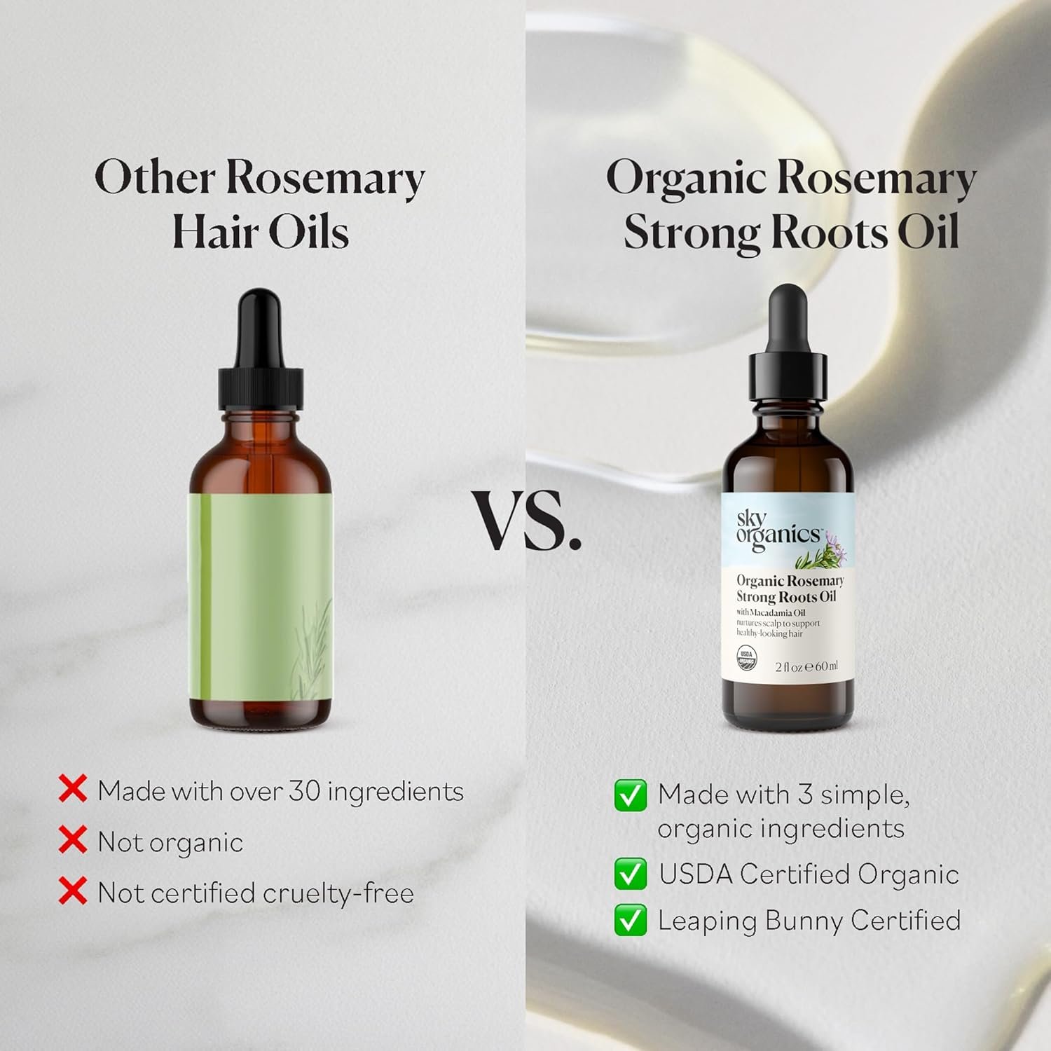 Sky Organics - Organic Rosemary Oil with Strong Roots - Hair Growth Serum with Macadamia, Jojoba & Essential Oils for Scalp - Natural Beauty and Hair Care - 2 fl oz - Image 7
