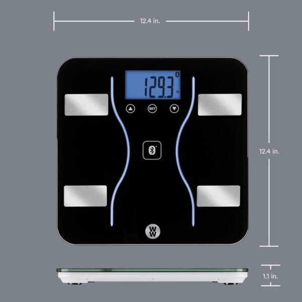 Weight Watchers Scales by Conair Bathroom Scale for Weight, Glass Digital Scale, Bluetooth Scale, BMI Scales Digital Weight and Body Fat for up to 9 Users, Measures Weight up to 400 Lbs, Black - Image 8