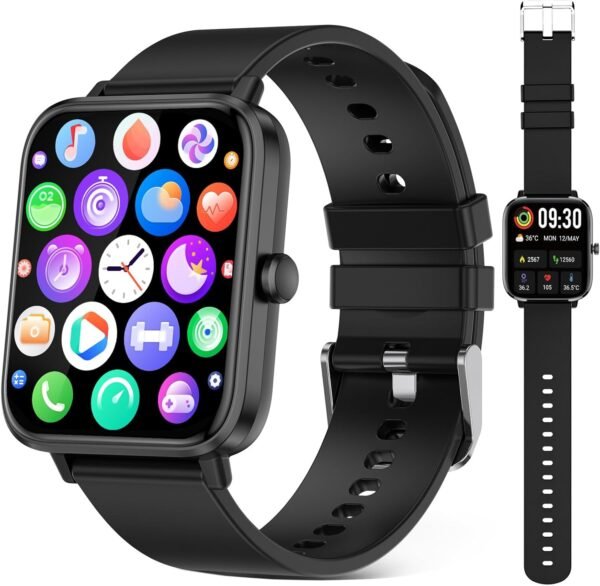 Smart Watch for Android iPhone-Call Receive/Dial/Read Message/AI Control-1.83" HD Screen-IP67 Waterproof Fitness Smartwatch-Blood Pressure/Heart Rate/SpO2/Sleep Monitor-Sport Tracker for Women Men - Image 2