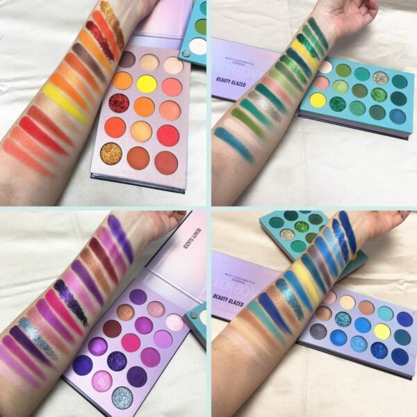 60 Colors Eyeshadow Palette, 4 in1 Color Board Makeup Palette Set Highly Pigmented Glitter Metallic Matte Shimmer Natural Ultra Eye Shadow Powder Easy to Blend - Image 3