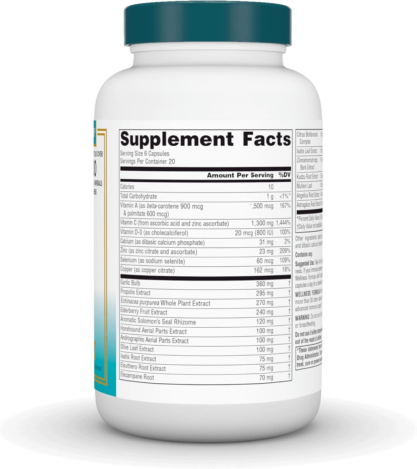 Source Naturals Wellness Formula Bio-Aligned Vitamins & Herbal Defense for Advanced Immune Support* - Dietary Supplement & Immunity Booster - 120 Capsules - Image 3