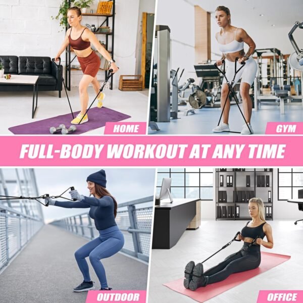 Resistance Bands, Exercise Bands with Handles for Working Out, Fitness Bands for Women, Workout Equipment Home Gym, Training Bands with Door Anchor, Legs Ankle Straps, Shape Body, Physical Therapy - Image 7